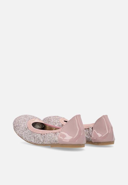 Pop Candy - Metallic glitter elasticated pumps - pink