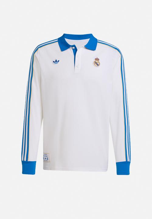 adidas Originals - Real Madrid Terrace Icons Long Sleeve Polo Shirt - White