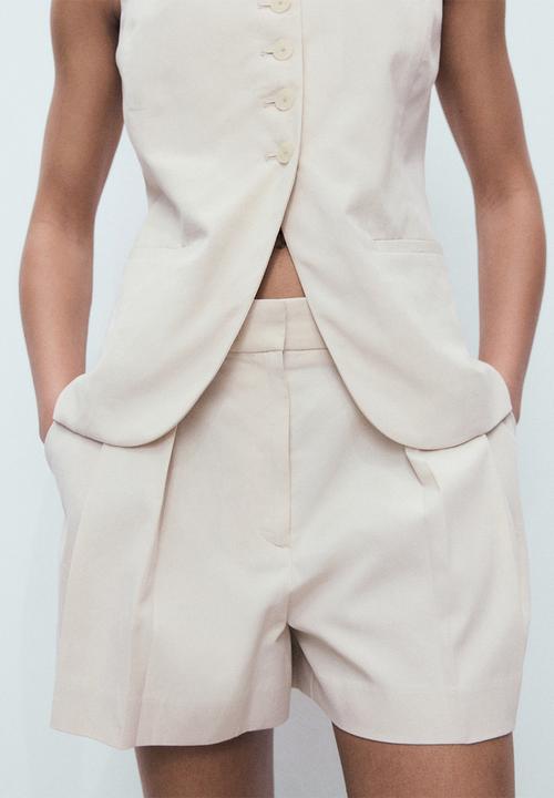 MANGO - Shorts Greta - Light Beige