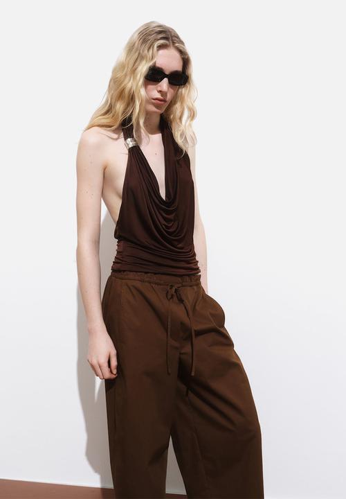 MANGO - Trousers Lupe - Brown