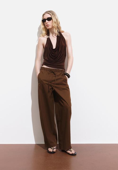 MANGO - Trousers Lupe - Brown