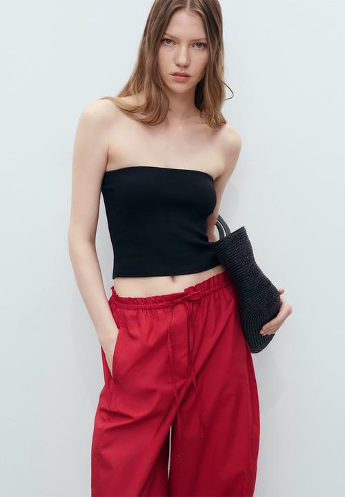 MANGO - Trousers Lupe - Red