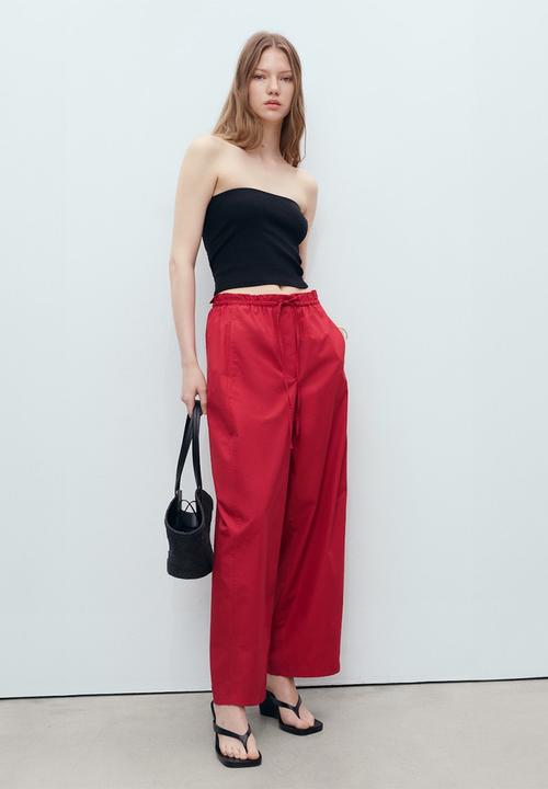 MANGO - Trousers Lupe - Red