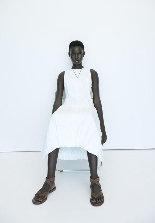 MANGO - Dress Pumpkin - White