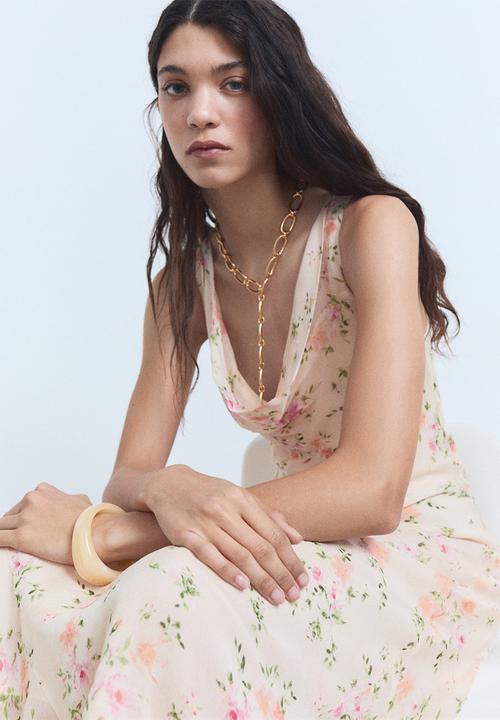 MANGO - Dress Betty - Light Pastel Orange