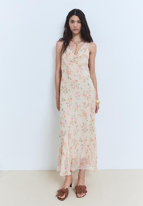MANGO - Dress Betty - Light Pastel Orange