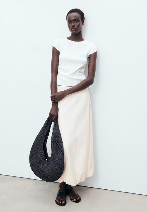 MANGO - Skirt Globe - Light Beige