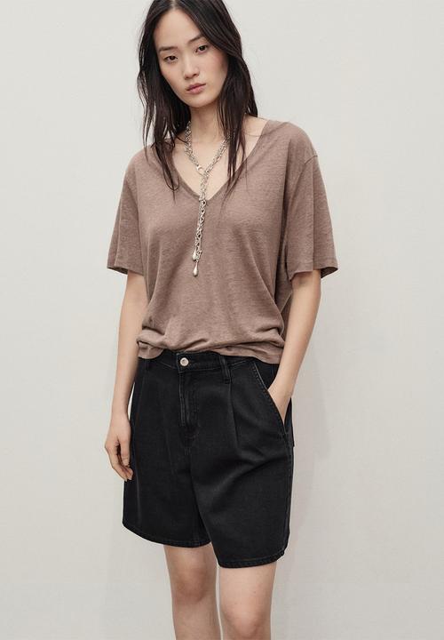 MANGO - Bermudas Marina - black denim