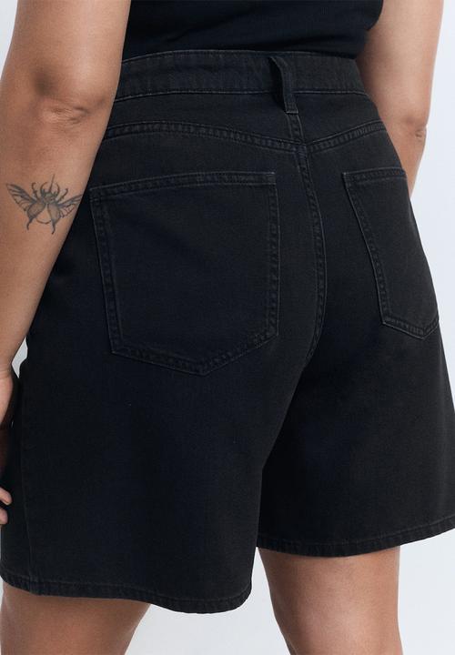 MANGO - Bermudas Marina - black denim