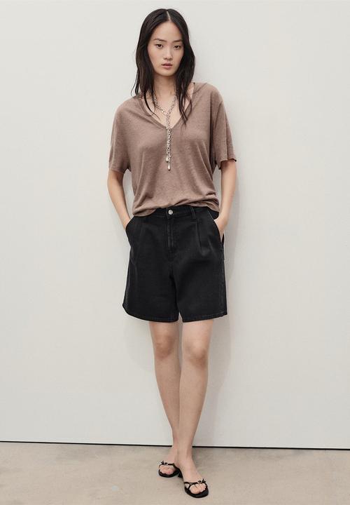 MANGO - Bermudas Marina - black denim
