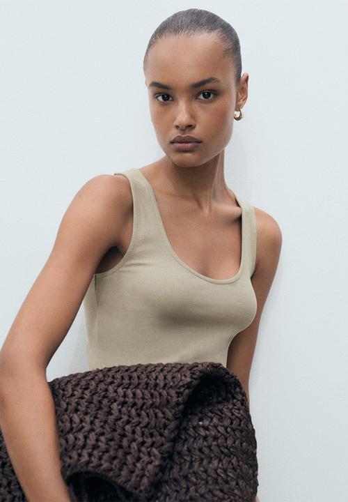 MANGO - Dress Valvi - Beige/Khaki