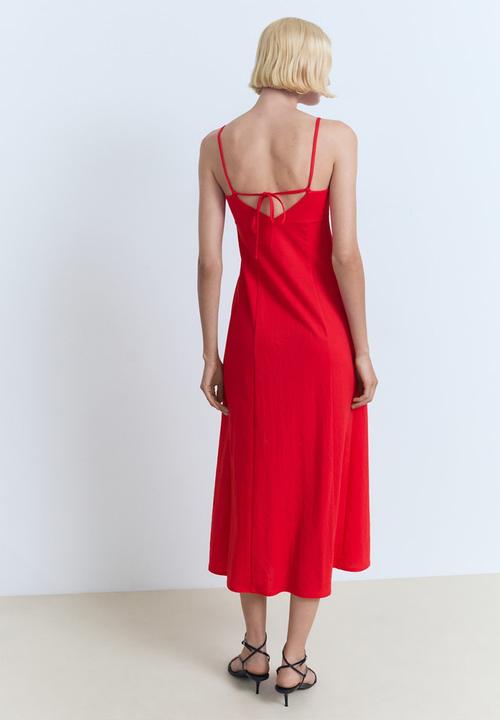 MANGO - Dress Peach - Red