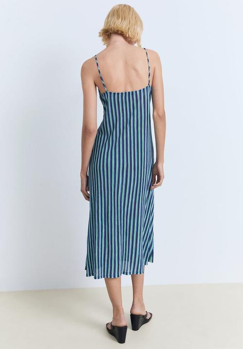MANGO - Dress Pom - Medium Blue