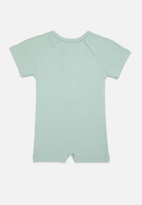 Pop Candy - Button down romper - sage green