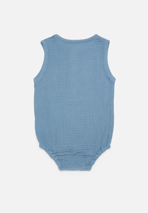 Pop Candy - Half button bodyvest - blue