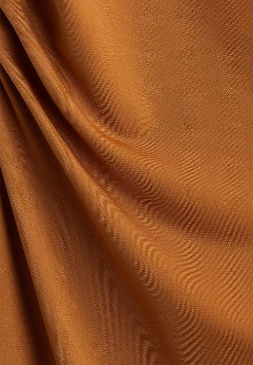 H&M - Draped midi dress - amber-coloured