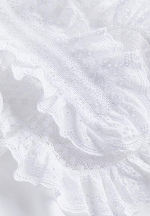 H&M - Ruffled cotton blouse - white
