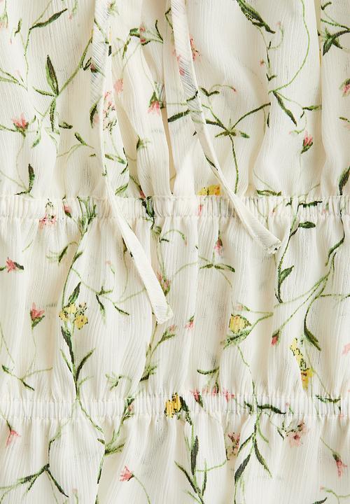 H&M - Crinkled blouse - white floral 