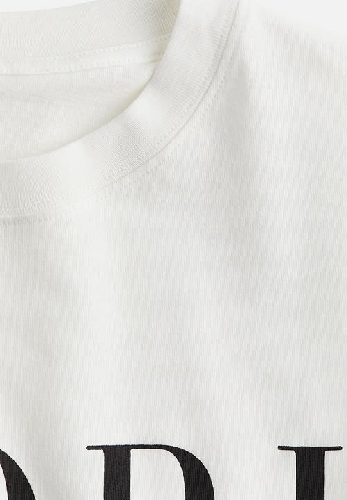 H&M - Printed t-shirt - white fiori
