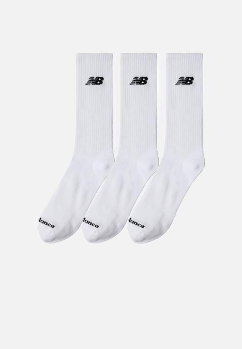 New Balance  - Everyday Lightweight Crew Sock 3Pk - White