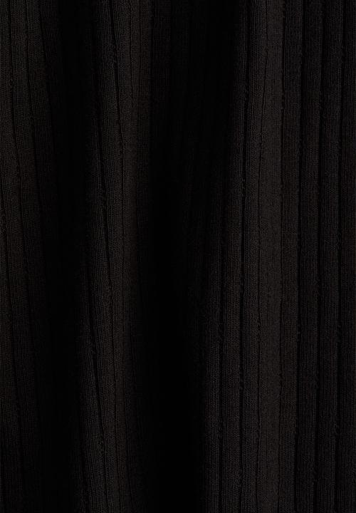 H&M - Lace-trimmed flared-skirt dress - black