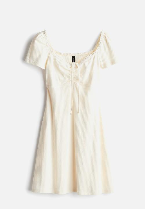 H&M - Lace-trimmed flared-skirt dress - cream