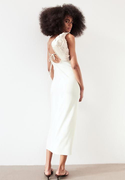 H&M - Strappy bodycon dress - cream 