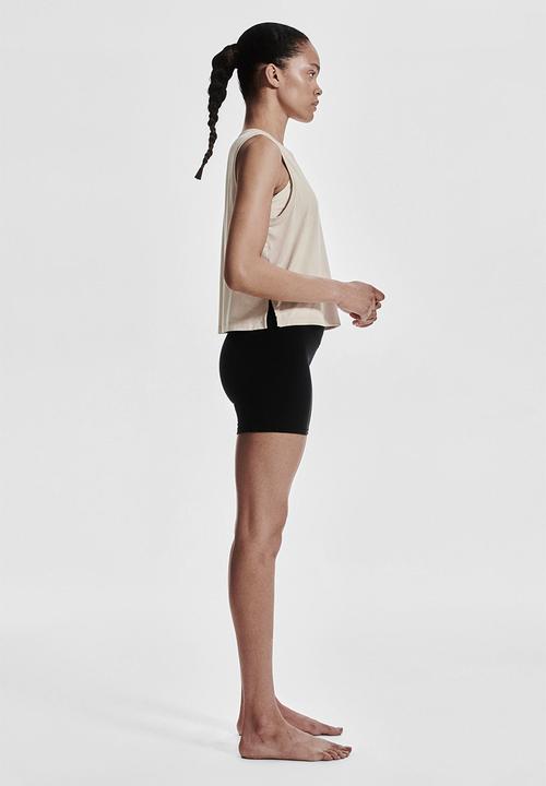 H&M - Boxy-style sports vest top with drymove™ - light beige