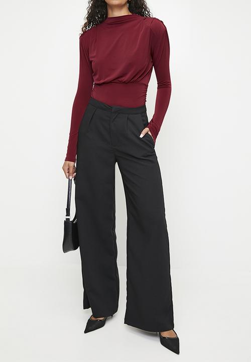 Trendyol - Draped snap bodysuit - burgundy