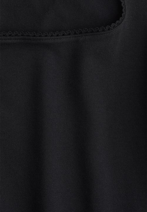 H&M - Picot-trimmed vest top - black