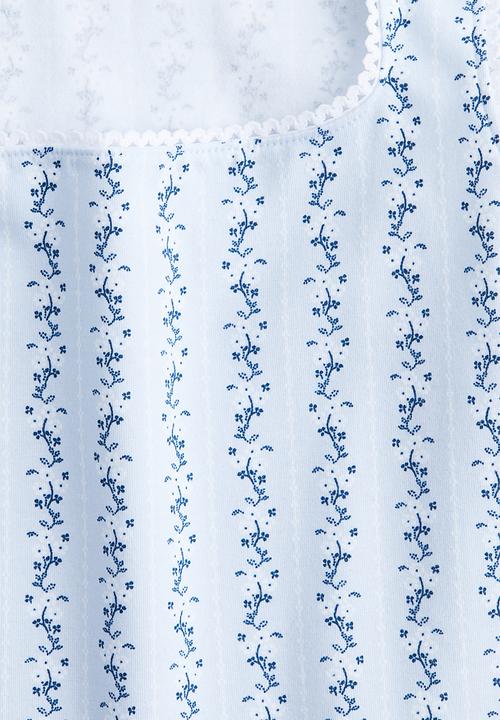 H&M - Picot-trimmed vest top - light blue floral