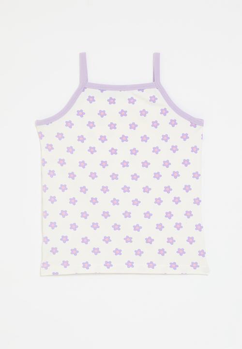 Pop Candy - Printed cami tank top - lilac & white
