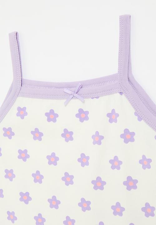 Pop Candy - Printed cami tank top - lilac & white