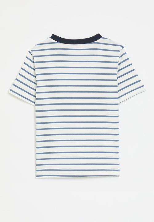 Pop Candy - Striped tee - white & blue