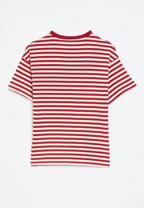 Pop Candy - Striped tee - red & white