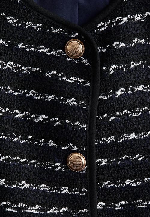 H&M - Textured-weave jacket - navy blue striped