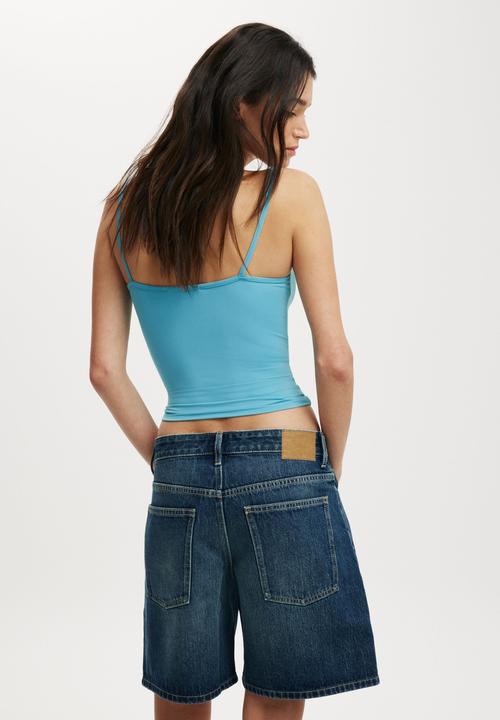 Cotton On - Relaxed denim short - angel blue