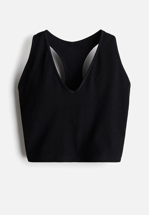 H&M - Seamless medium support sports bra with drymove™ - black