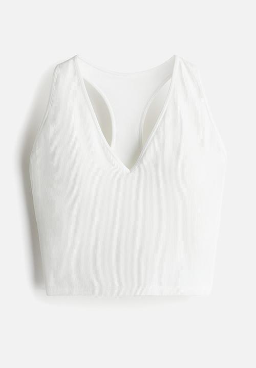 H&M - Seamless medium support sports bra with drymove™ - white
