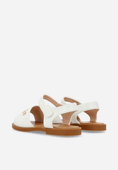Pop Candy - Floral applique sandals - white