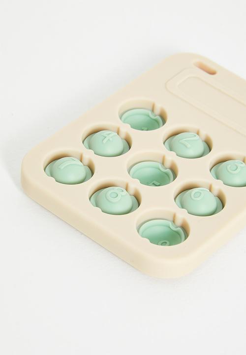 Pop Candy - Silicone toy phone - ecru/sage
