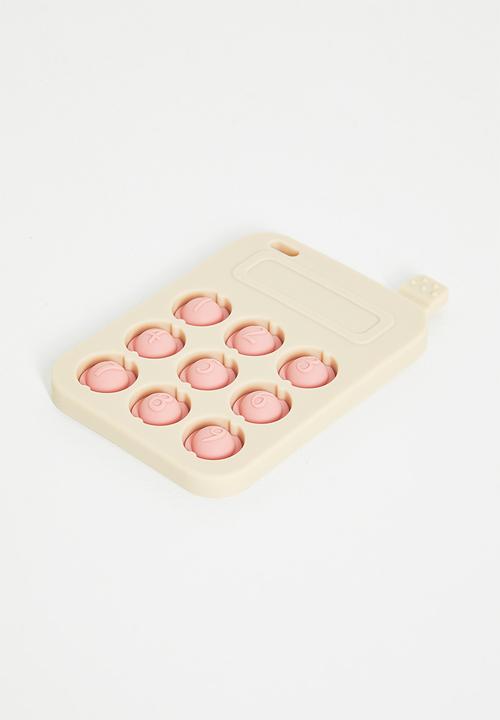 Pop Candy - Silicone toy phone - ecru/pink