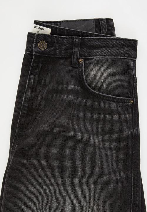 Cotton On - 91 Baggy Denim Jort/Y2K - Washed Black