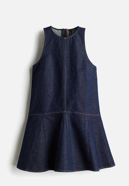 H&M - Flared-skirt denim dress - dark denim blue