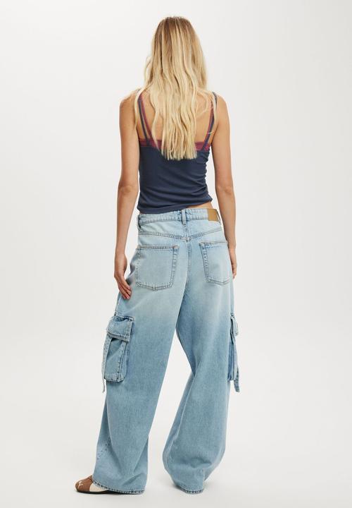 Cotton On - Boyfriend Super Baggy Jean - Cargo Remi Blue