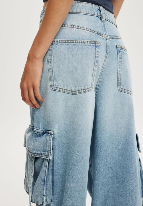 Cotton On - Boyfriend Super Baggy Jean - Cargo Remi Blue