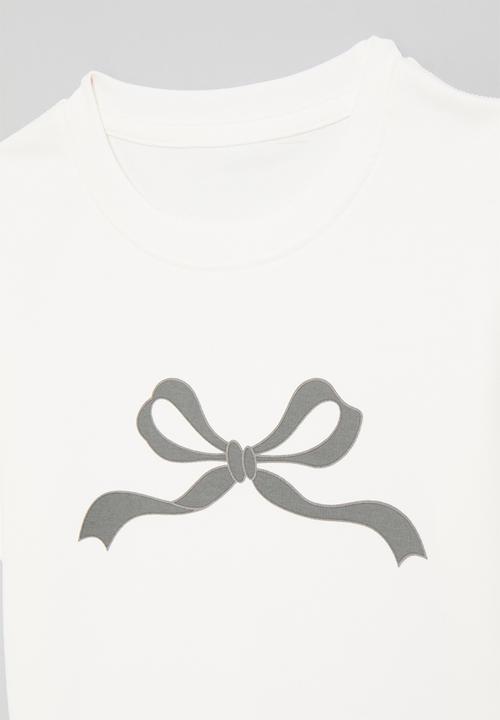 Pop Candy - Bow print tee-white