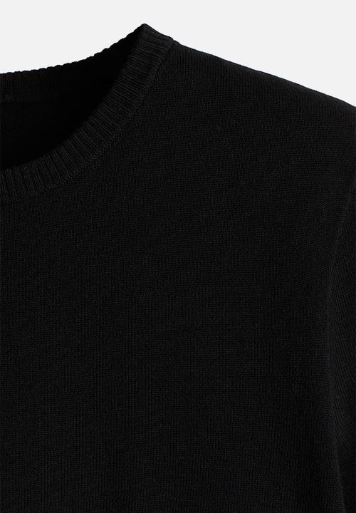 H&M - Fine-knit t-shirt - black