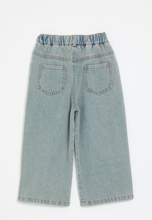 Pop Candy - Stitch embroidery jeans -blue