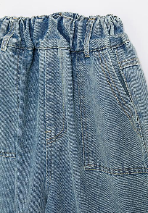 Pop Candy - Denim cargo jeans-stone wash